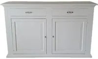 Credenza madia 2 porte legno shabby bianco 177x48x110 - Mobili 2G