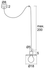 Argon 3834 - Lampadario su corda CORSO 1xE27/15W/230V bianco