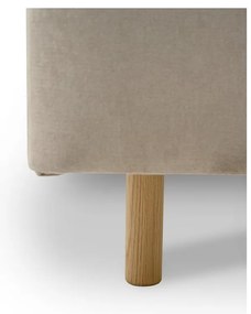 Letto matrimoniale imbottito beige con doghe in legno 160x200 cm Zee - Scandic