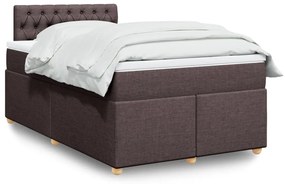 Giroletto A Molle Con Materasso Marrone Scuro 120x200cm Tessuto /