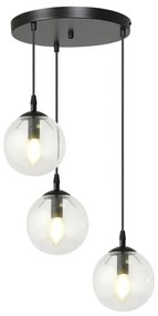 Lampadario a Sospensione COSMO 3 BLACK TRANSPARENT PREMIUM