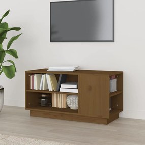 Mobile Porta Tv Ambra 80x35x40,5 Cm İn Legno Massello Di Pino /