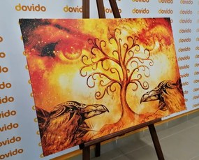 Stampa su tela – Albero della vita con corvi