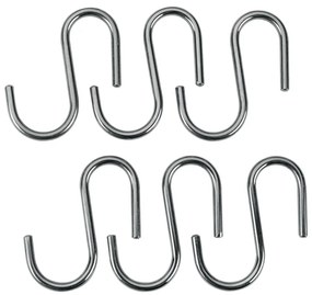 Ganci per appendere in acciaio cromato in argento in set di 6 pezzi Lonardo - Metaltex