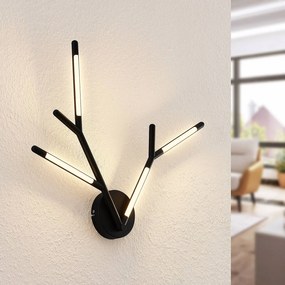 Lucande Cuerno applique LED in nero-bianco