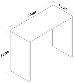 Tavolo da lavoro RANI 90x73 cm marrone
