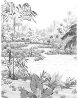 Isidore Leroy Carta da parati panoramica Riviere des Parfums Gris gravure - B 4/5/6