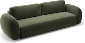 Divano verde allungabile/con contenitore con rivestimento in ciniglia 262 cm Tonale – Cosmopolitan Design