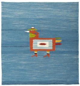 Kilim Tappeto orientale 100x90 (Tacchino) Tessuto A Mano