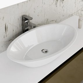 Lavabo da appoggio ovale 70cm Litos-369 - KAMALU