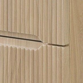 Mobile bagno sospeso cannettato 70 cm rovere chiaro con top Bali