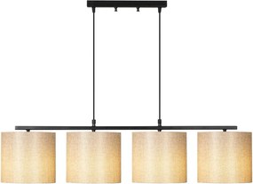 Lampadario nero con paralume in tessuto Baston – Opviq lights