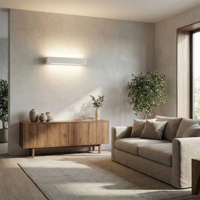 Applique da Parete 2xE14 Rettangolare 45cm in Gesso Pitturabile