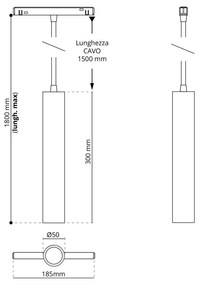 Lampada a Sospensione 10W Magnetica, CCT, CRI92, Nera - OSRAM LED Colore Bianco Variabile CCT