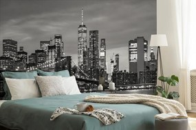 Carta da parati autoadesiva – Ponte di Brooklyn in bianco e nero