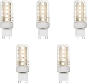 Set di 5 lampadine LED G9 trasparenti 2W 370 lm 3000K