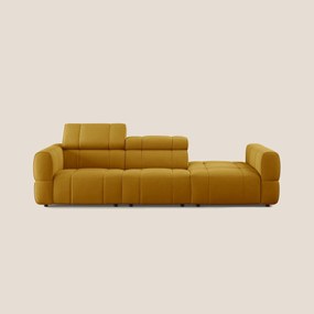 Giotto Divano con terminale e opzione relax elettrico in microfibra effetto velluto impermeabile T09