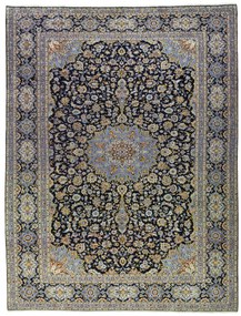 Kashan Tappeto persiano 400 x 300 Blu (Iran) Annodato A Mano