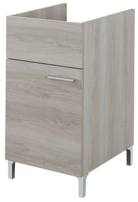 Lavatoio a Terra 43x50 Un'Anta Con Vasca Feridras "Lavanderia" Rovere Grigio