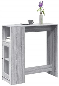 Tavolo Bar Con Rastrelliera Grigio 101x40x103,5 Cm Multistrato /
