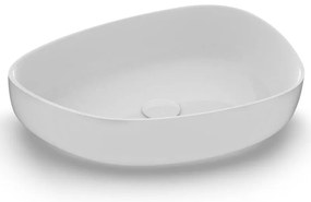 Lavabo da appoggio OLYMPIA CERAMICA irregolare in ceramica L 55 x H 14 x P 40 cm bianco