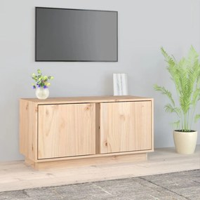 Mobile Porta Tv 80x35x40,5 Cm İn Legno Massello Di Pino /