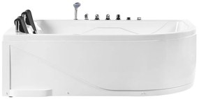 Vasca idromassaggio bianca angolare con LED 180 x 120 cm versione destra CALAMA Beliani