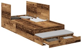 Struttura letto con contenitore  legno antico legno ingegnerizzato