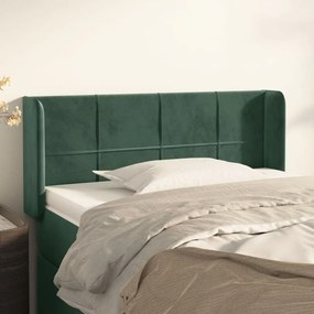 Testiera Ad Orecchio Verde Scuro 93x16x78/88 Cm İn Velluto /