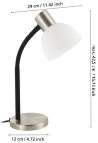 Eglo 901061 - Lampada da tavolo MACERE 1xE14/25W/230V nero/cromo opaco