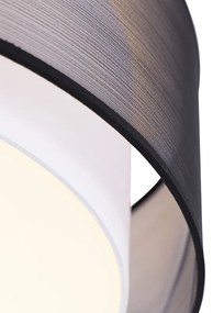 Plafoniera moderna nera con bianco 50 cm 3 luci - Drum Duo