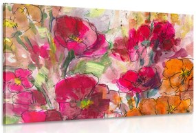 Quadro su tela – Natura morta floreale dipinta