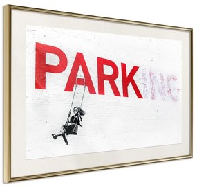 Poster  Banksy: Park(ing)  Cornice Quadri Cornice d'oro con passe-partout, Larghezza x Altezza Home decor 30x20