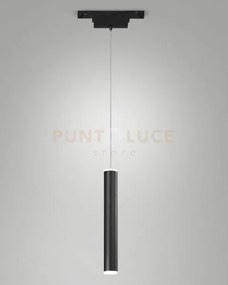 Sospensione nera cilindrica per serie ermes led 3000k 720lm 7,5w on...