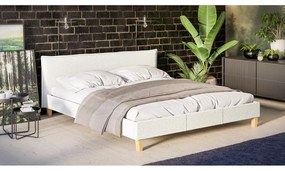 Letto matrimoniale imbottito crema con griglia 180x200 cm Tina - Ropez