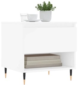 Tavolini salotto 2 pz bianchi 50x46x50 cm in legno multistrato