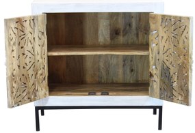 OHM - comò con decoro 2 ante legno e ferro