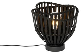 Lampada da tavolo orientale in bambù nero - Pua