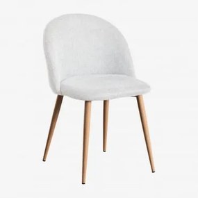 Confezione da 2 sedie da pranzo Kana Legno Naturale & Tessuto Bianco - Sklum