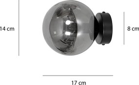 Lampada da Parete ROSSI K1 BL E14 GrafiteTrasparente Miele