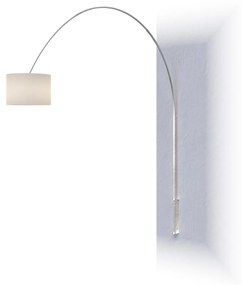 Piantana Contemporanea Turning Metallo Cromo Tessuto Bianco 1 Luce E27