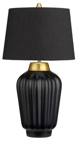 Lampada Da Scrivania Contemporanea Bexley Porcellana Nero Ottone 1 Luce E27