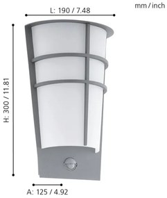 Eglo 96017 - Applique a LED da esterno con sensore BREGANZO 1 2xLED/2,5W