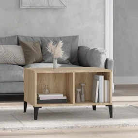 Tavolino salotto rovere sonoma 60x50x36,5 cm legno multistrato