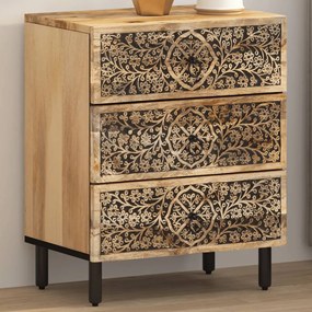 Comodino 50x33x60 Cm İn Legno Massello Di Mango /