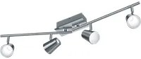 Faretti Led Parete Soffitto 4 Spots Diffusore Conico Acciaio Narcos GD Trio