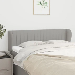 Testiera ad orecchio grigio chiaro 147x23x78/88 cm in tessuto