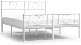 Giroletto con testiera e pediera metallo bianco 120x190 cm