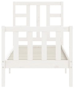 Giroletto con Testiera Bianco Small Single Legno Massello