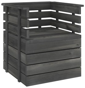 Set Divani da Giardino su Pallet 8 pz Legno Pino Grigio Scuro